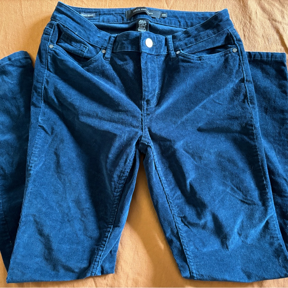 Navy Blue, Ultimate Skinny Calvin Klein Cords, Sz. 8, 30”